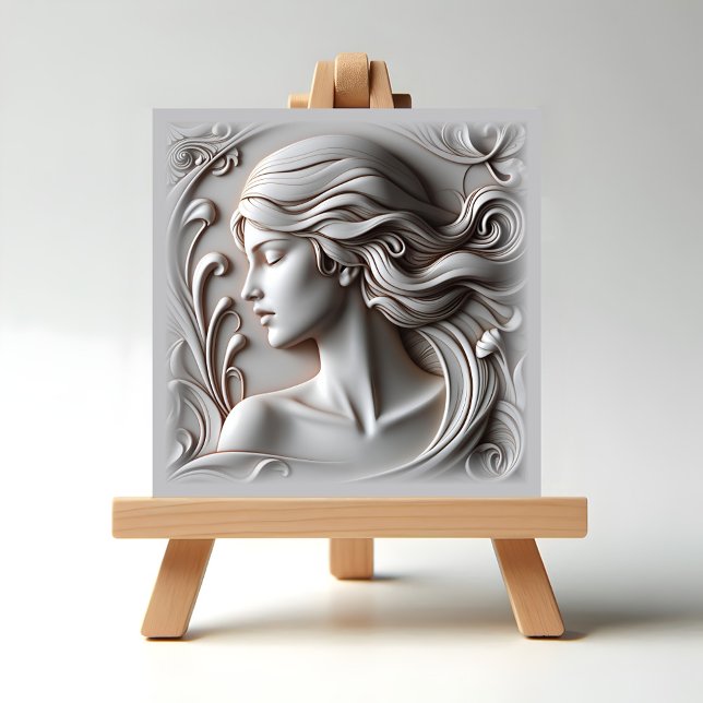 Carreau Belle Femme (Beautiful Woman in marble on easel display)
