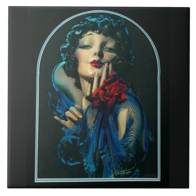 Carreau belle femme des années 1920 (Devant)