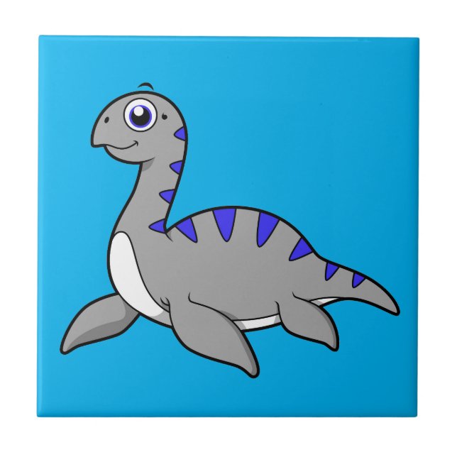 Carreau Belle Illustration D'Un Monstre Loch Ness. (Devant)