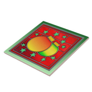 Carreau Belle image en verre de Noël