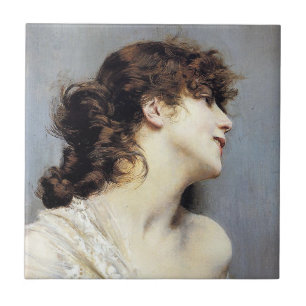 Carreau Belle jeune femme souriante (Giovanni Boldini)