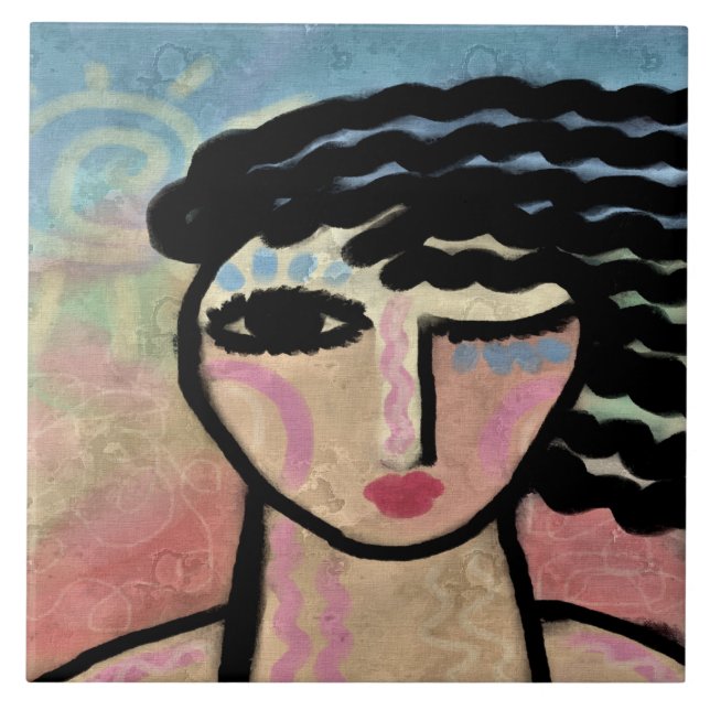 Carreau Belle journée de peinture numérique Abstraite (Devant)