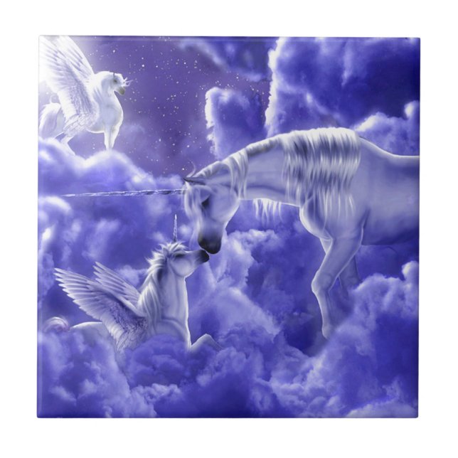 Carreau Belle licorne mère et fille (Devant)