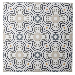 Carreau Belle lumière motif portugais artistique blanc