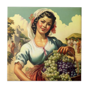Carreau Belle Mexicaine Calendrier Fille à la Vendange de