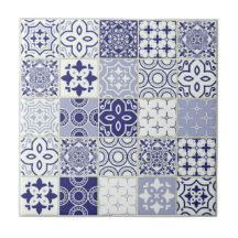 Belle mosaïque bleue motif méditerranéen