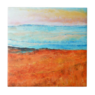 Carreau Belle Plage Peinture Abstraite Orange