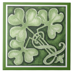 Carreau Belle Shamrock Verte Irlandais Clovers Celtiques