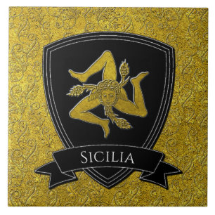 Carreau Belle Trinacria sicilienne ornée