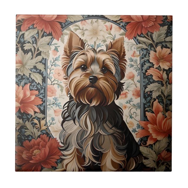 Carreau Belle Yorkie | Yorkshire Terrier Portrait (Devant)