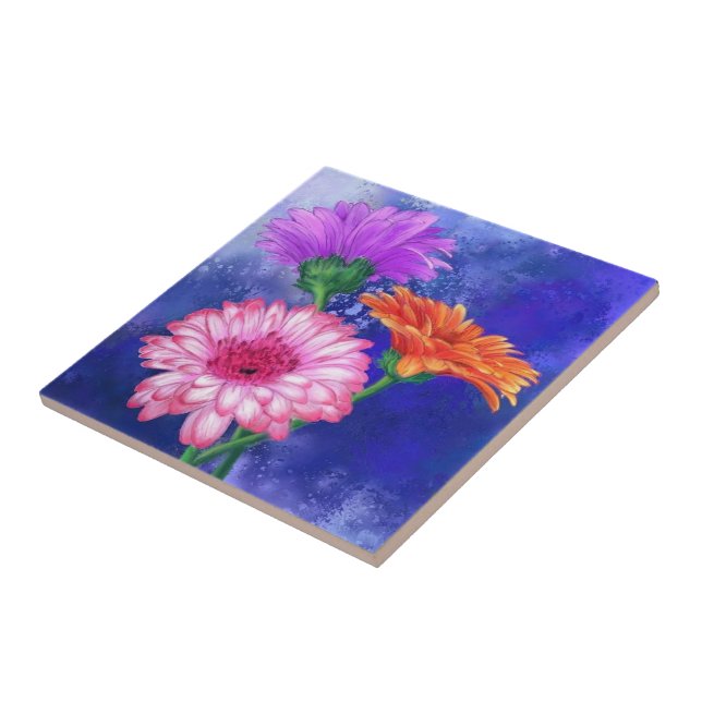 Carreau Belles couleurs Gerberas Carrelage céramique (Côté)