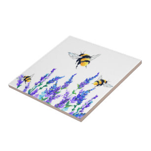 Carreau Belles fleurs de printemps et les abeilles volent 