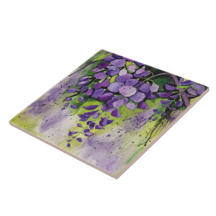 Carreau Belles Fleurs De Wisteria En Carrelage Aquarellé