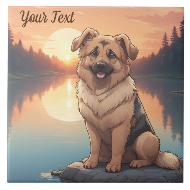 Carreau Berger allemand par le lac (Devant)