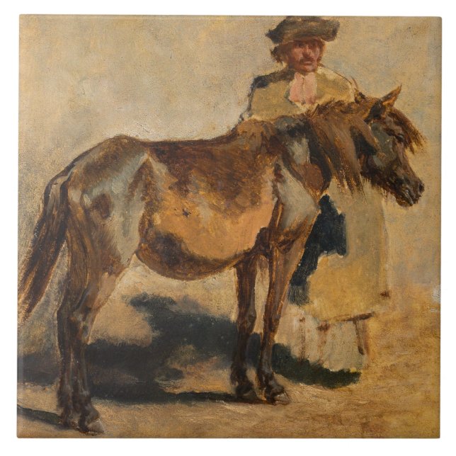 Carreau Berger avec un cheval (Art Equin) (Devant)