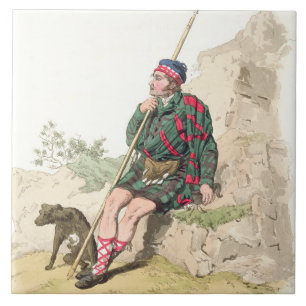 Carreau Berger des montagnes, de 'costume de Great Britain