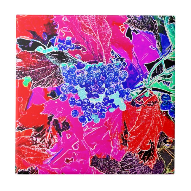 CARREAU BERRIES ET FEUILLES (Devant)