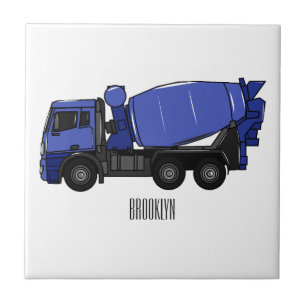 Carreau Béton mélange camion de transport caricature