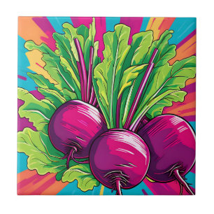 Carreau Betteraves Violettes Vibrantes Pop Art