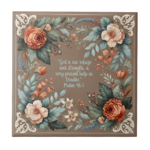 Carreau Bible personnalisable floral Mocha