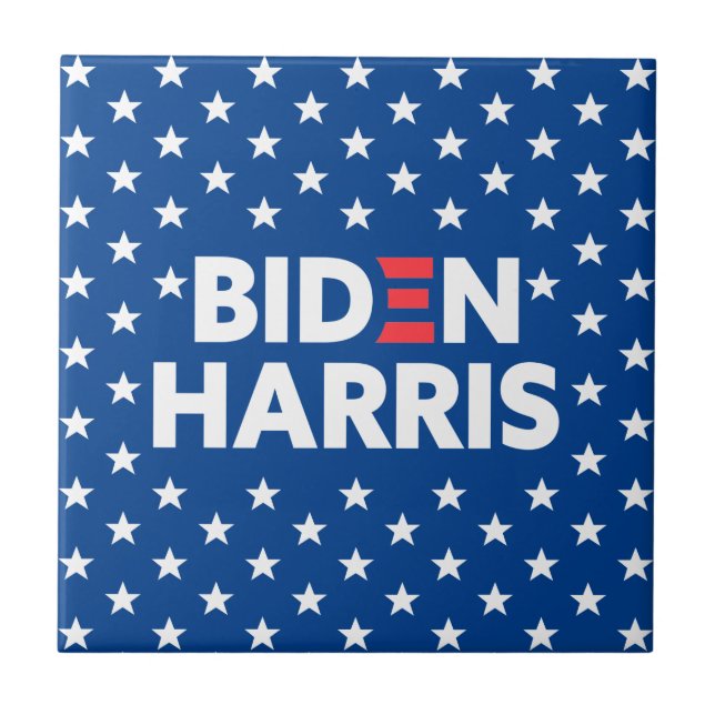 Carreau Biden / Harris White Stars Motif Blue (Devant)