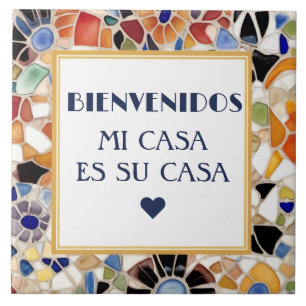 Carreau Bienvenidos Mi Casa Es Su Casa Gaudish faux Mosaic