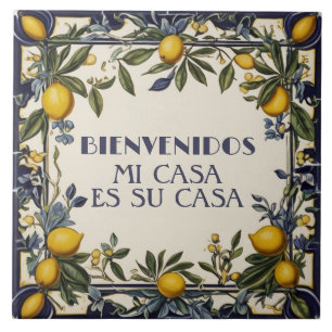 Carreau Bienvenidos Mi Casa Es Su Casa Panneau de Bienvenu