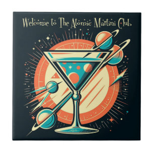 Carreau Bienvenue À L'Âge Spatiale Atomic Martini Club