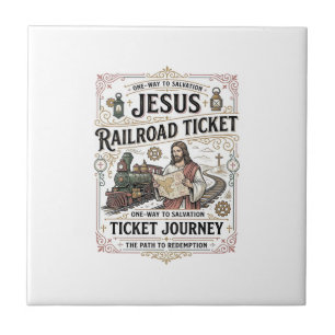 Carreau Billet de train Jésus Voyage Billet de train Jésus