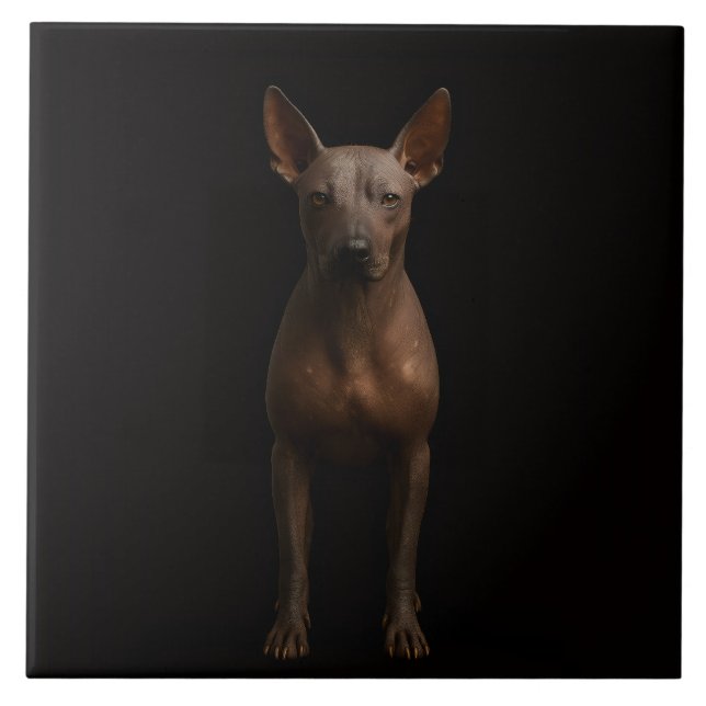 Carreau Black 4 Luxe Tile with Argentine Pila Dog (Devant)