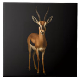 Carreau Black 4 Luxe Tile with Elegant Gazella