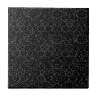 Carreau Black Charcoal Damask