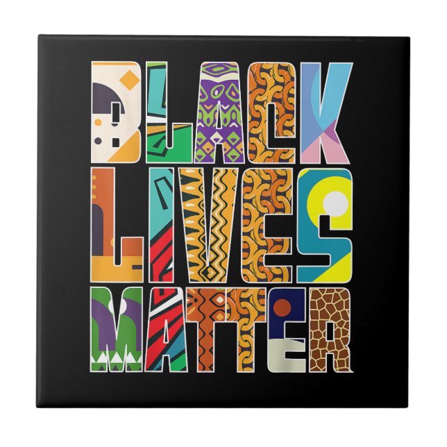 Carreau Black Lives Matt BLM Diversité Art Mural Black H (Devant)
