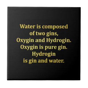 Carreau Blague sur l'eau et le gin drôle