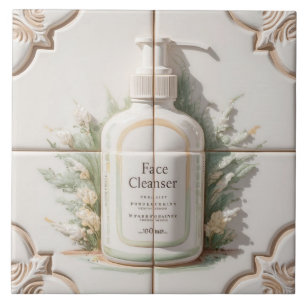 Carreau Blanc Beige Facial Cleanser Bouteille Amusante Sal