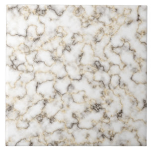 Carreau Blanc et Brown Faux Marble Granit