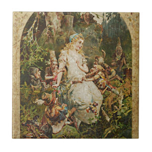 Carreau Blanche Neige Vintage Allemand Fairy Tale Romance 
