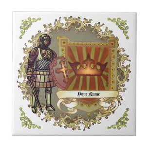 Carreau Blason de Famille Écu Nom de Famille