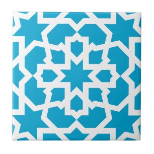 Carreau bleu arabesque marocaine et mosaïque