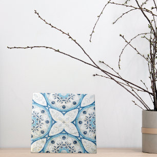 Carreau Bleu Blanc Perdu Cracked Stone Look Mosaic