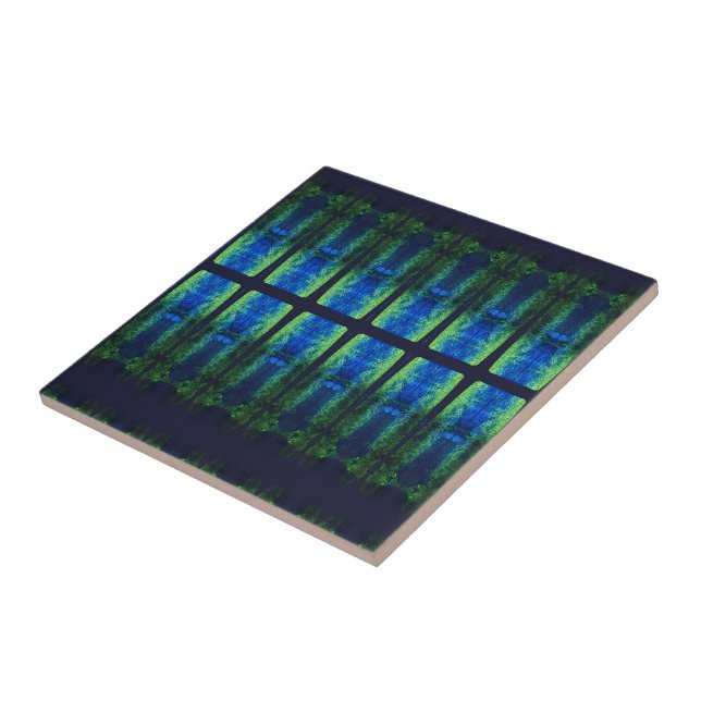 Carreau Bleu bleu foncé vert INVERSE glamour astral (Côté)