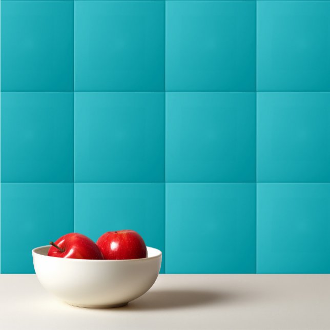 Carreau Bleu bleu océanique bleu turquoise de couleur soli (Créateur téléchargé)
