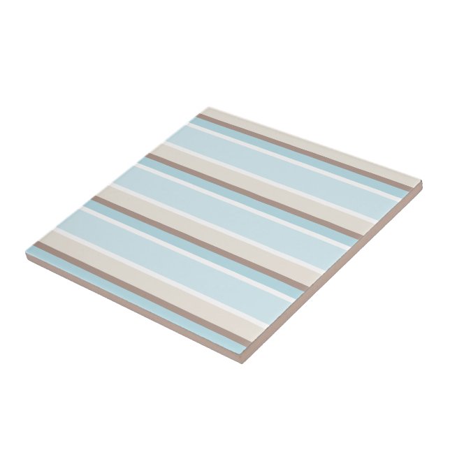 Carreau Bleu clair Beige Brown Blanc Grandes Motifs (Côté)