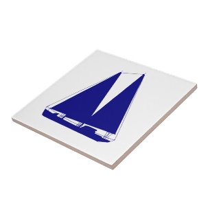 Carreau Bleu de la marine sur voile blanc de déco côtière