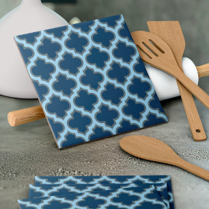 Carreau Bleu et Bébé Bleu Trellis, treillis, Quatrefoil