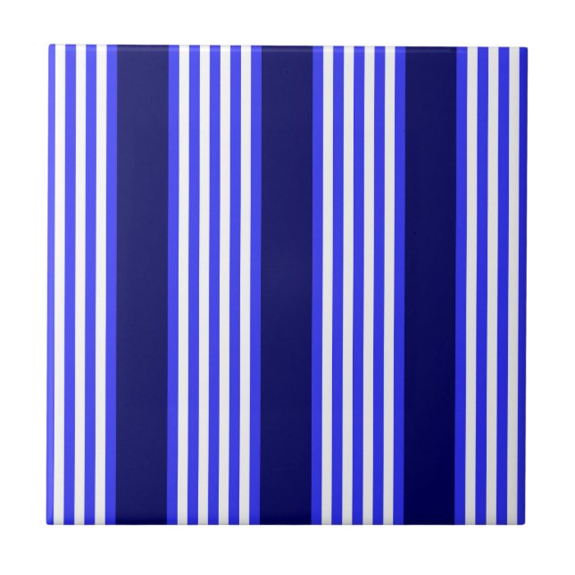 Carreau Bleu et blanc cinq bandes motif (Devant)