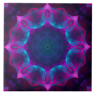 Carreau Bleu et rose néon foncé Kaleidoscope dégradé