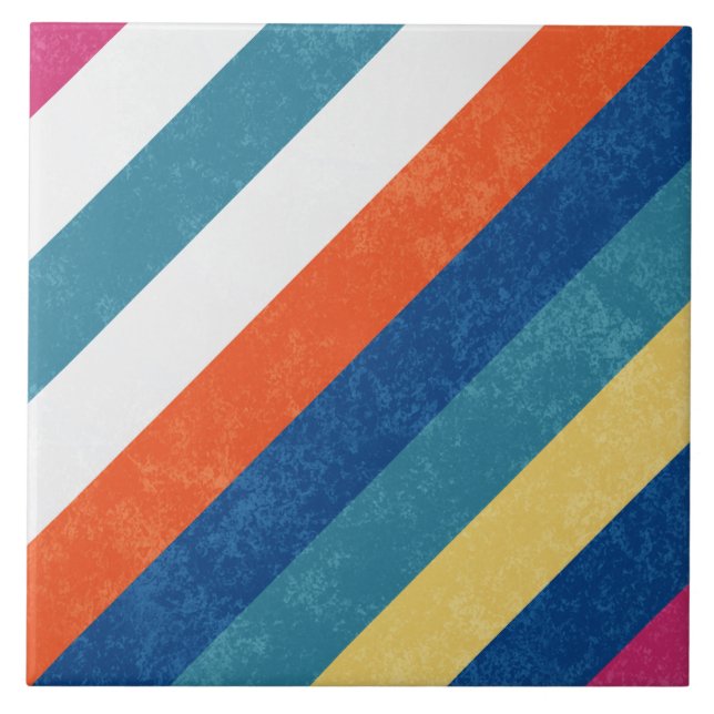 Carreau Bleu framboise Orange Jaune Blancs Motif (Devant)