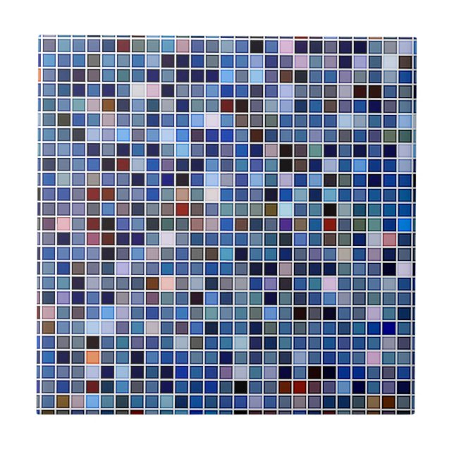 Carreau Bleu Funky Motif "Carrelage de salle de bain" (Devant)