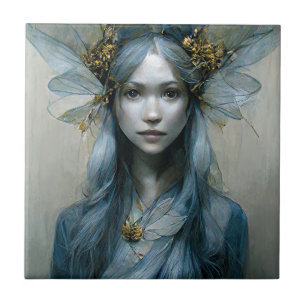 Carreau Bleu Gold Fairy Imaginaire céramique